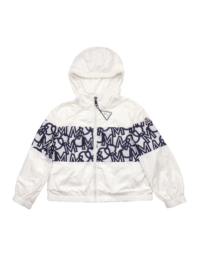 Shop Moncler Vilna - Lightweight Hooded Jacket In White/blue