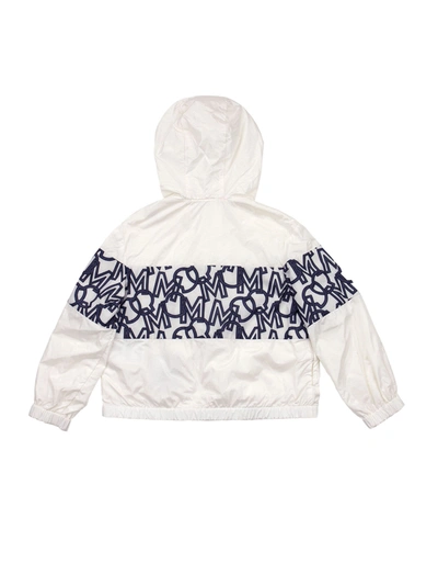 Shop Moncler Vilna - Lightweight Hooded Jacket In White/blue