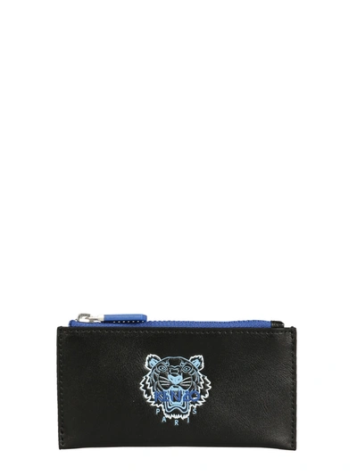 Shop Kenzo Card Holder With Zip In Black