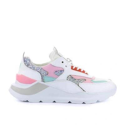 Shop Date D.a.t.e Fuga Glitter Pink Silver Sneaker In Multicolor