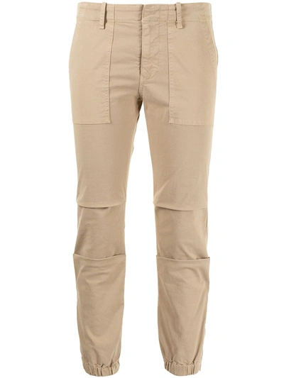 Shop Nili Lotan Panelled Cropped Skinny Trousers In Brown