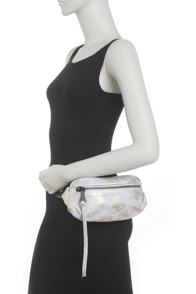 Shop Aimee Kestenberg Milan Leather Belt Bag In Opal Distressed Meta