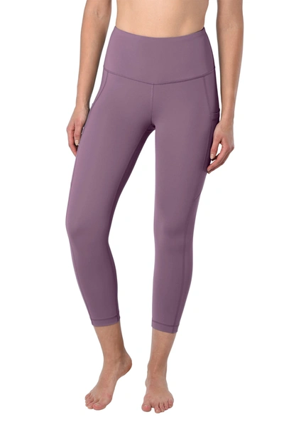 90 Degree By Reflex Interlink High Waist Capri Leggings In Plum