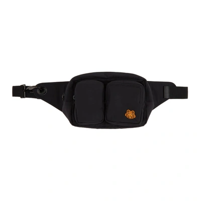 Shop Kenzo Black Tiger Crest Belt Bag