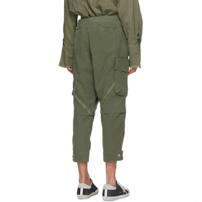 Shop Greg Lauren Khaki Baker Essential Cargo Pants In Army