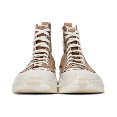 Shop Converse Taupe Marble Run Star Hike High Sneakers In Rose Taupe