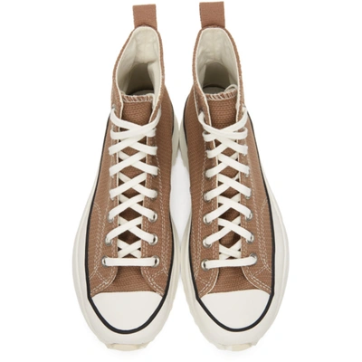 Shop Converse Taupe Marble Run Star Hike High Sneakers In Rose Taupe