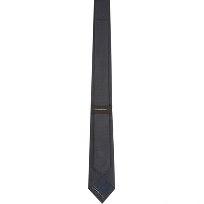 Shop Ermenegildo Zegna Black & Grey Silk Check Tie In A Blk