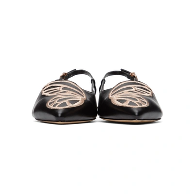 Shop Sophia Webster Black Butterfly Slingback Flats