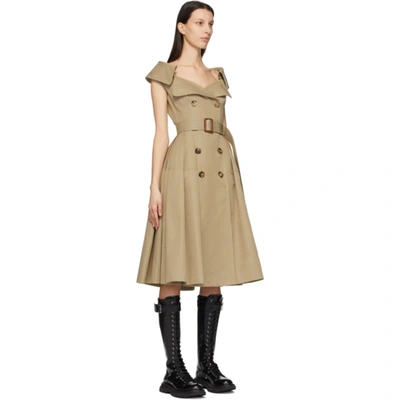 Shop Alexander Mcqueen Beige Exploded Trench Dress In 2001 Beige