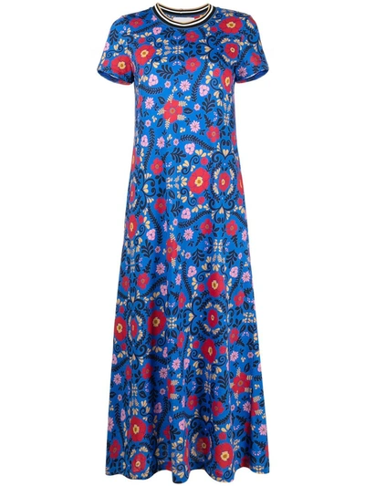 Shop La Doublej Sporty Swing Heckfield Print Dress In Blue