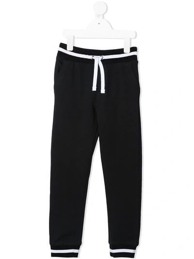 Shop Dolce & Gabbana Logo-patch Track Pants In Blue