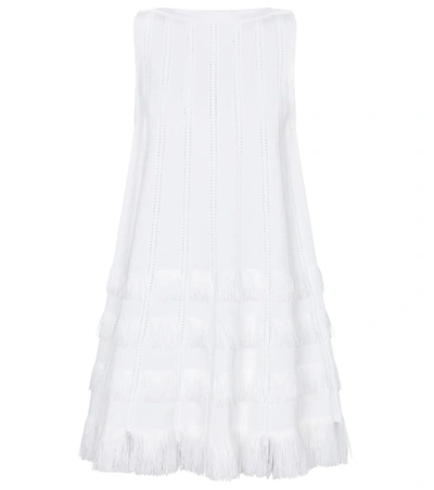 Shop Alaïa Fringed Minidress In White