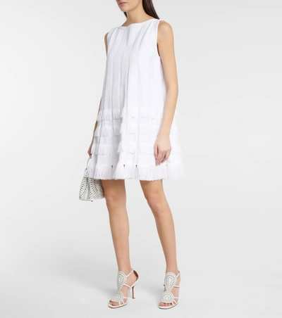 Shop Alaïa Fringed Minidress In White
