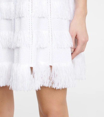 Shop Alaïa Fringed Minidress In White