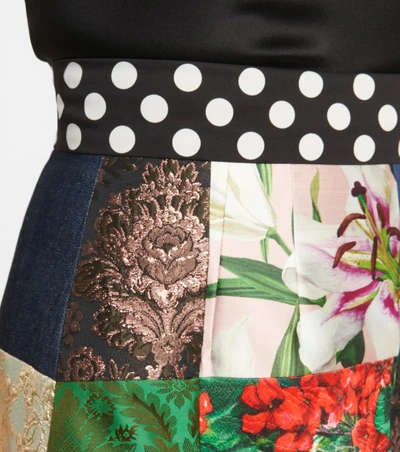 Shop Dolce & Gabbana Patchwork Cotton-blend Miniskirt In Multicoloured