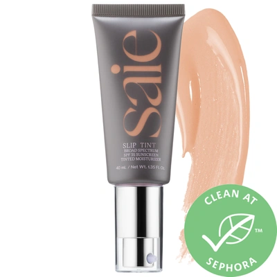 Shop Saie Slip Tint - Lightweight Tinted Moisturizer With Mineral Zinc Spf 35 And Hyaluronic Acid Three + Half