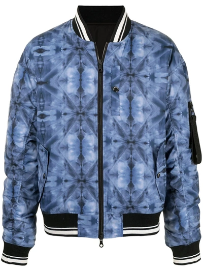 Shop Mostly Heard Rarely Seen Kaleidoscope Bomber Jacket In Blue