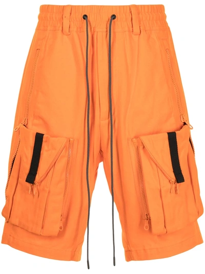 Shop Mostly Heard Rarely Seen Zipoff Cargo Shorts In Orange