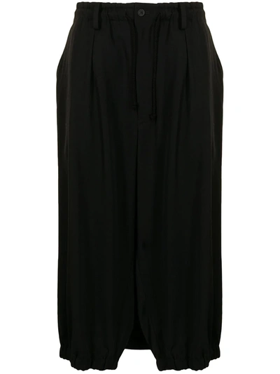 Shop Yohji Yamamoto Classic Crow Cropped Trousers In Black
