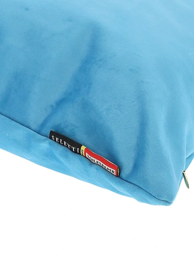 Seletti Toiletpaper Roses Cushion In Blue