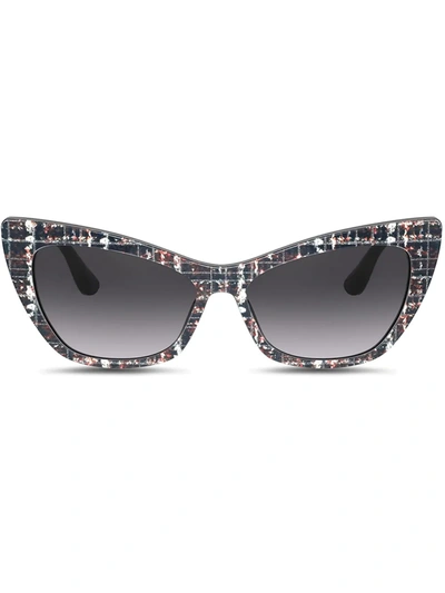 Shop Dolce & Gabbana Family Cat-eye Frame Sunglasses In Black