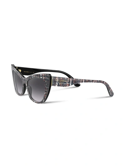 Shop Dolce & Gabbana Family Cat-eye Frame Sunglasses In Black