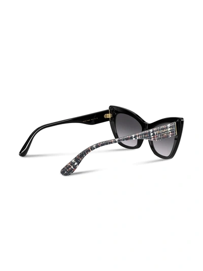 Shop Dolce & Gabbana Family Cat-eye Frame Sunglasses In Black