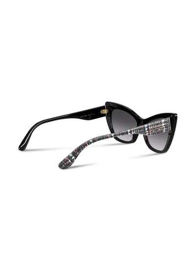 Dolce & Gabbana Family Cat-eye Frame Sunglasses In Black