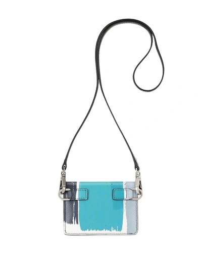 Shop Dolce & Gabbana Logo-patch Calf Leather Crossbody Wallet In Hb1zq Pennellate Fdo.blu S