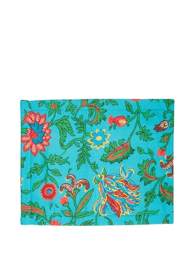 Shop La Doublej Dragon Flower-print Placemat Set In Blue