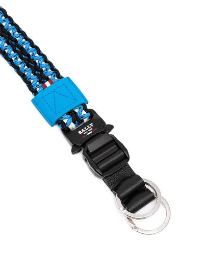 Shop Bally Paxthon Neck Strap Keyring In Blue