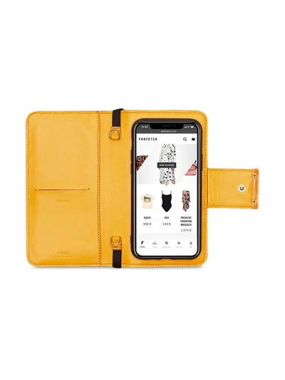 Shop Fendi Iphone 12/12 Pr Logo Case In Yellow