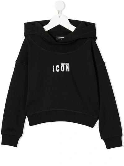 Shop Dsquared2 D2kids Icon Hoodie In Black