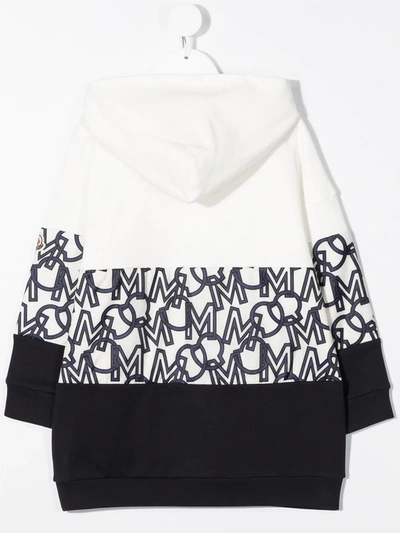 Moncler Teen Monogram-panel Hooded Dress In White