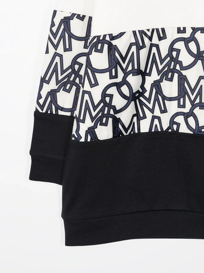 Moncler Teen Monogram-panel Hooded Dress In White