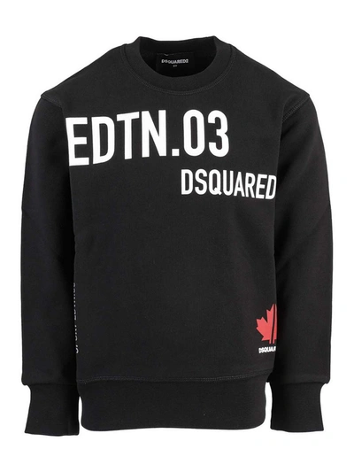 Dsquared2 Multi-logo Print Sweatshirt In Black
