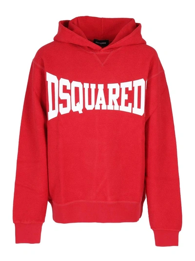 Shop Dsquared2 Logo Hoodie In Red