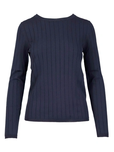 Shop Max Mara Lotus Crew Neck In Dark Blue