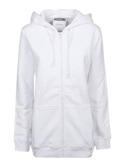 Shop Moschino Longuette  Couture Sweatshirt In White