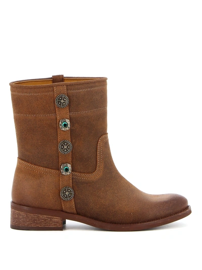 Shop Pinko Oxalis 1 Suede Ankle Boots In Brown