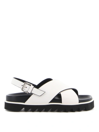 Shop P.a.r.o.s.h Leather Sandals In White