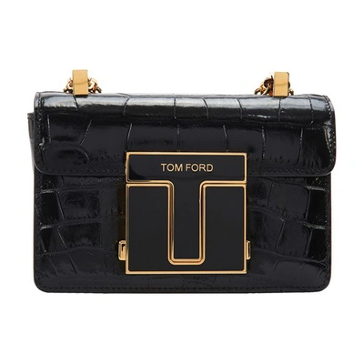 Shop Tom Ford 001 Small Chain Shoulder Bag In Black