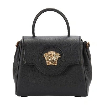 Shop Versace La Medusa Small Handbag In Black  Gold