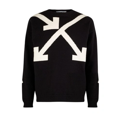 Shop Off-white Twisted Arrows Sweater In Black White