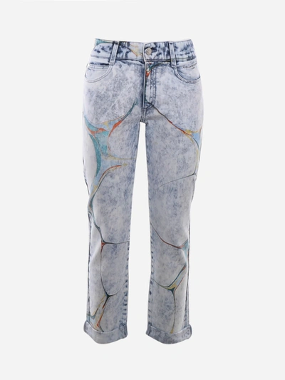 Shop Stella Mccartney Multicolor Marbled Patterned Jeans In Blue