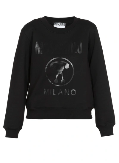 Shop Moschino Logo Sweatshirt In Fantasia Nero