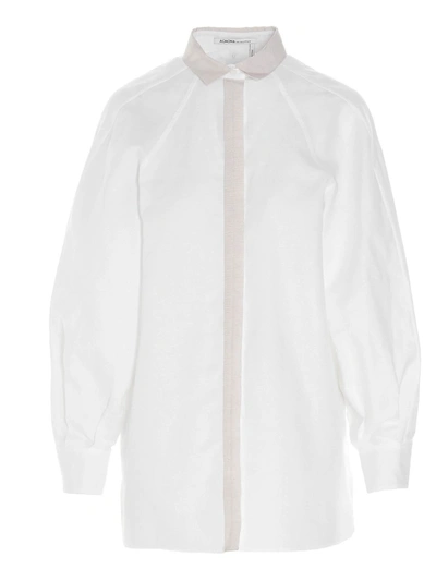 Shop Agnona Raglan Sleeves Shirt In White
