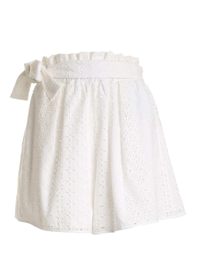 Shop Federica Tosi Lace Shorts In White