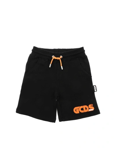 Shop Gcds Neon Logo Shorts In Black